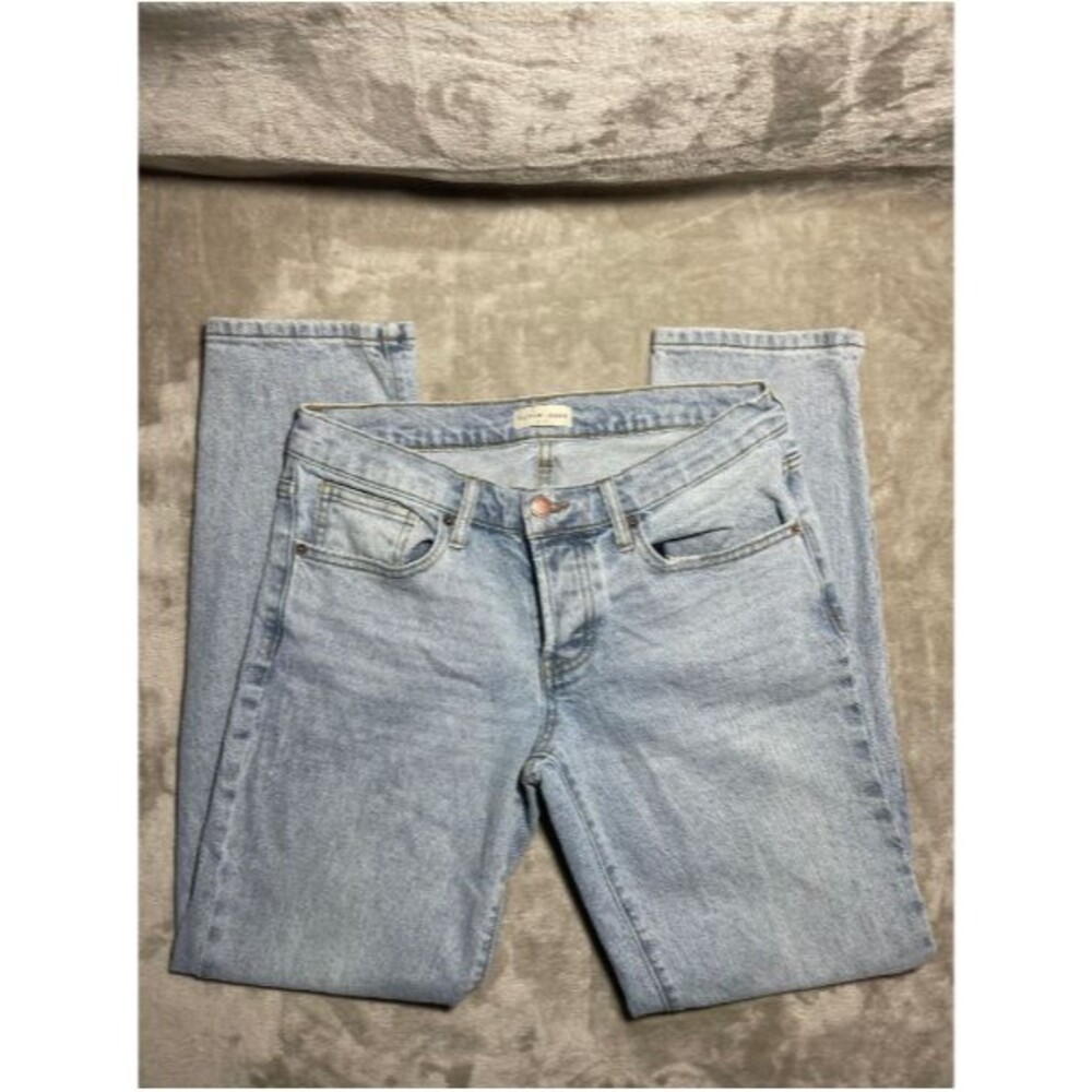 Oliver Logan Button Fly Straight Jeans Women Size 28 Light Wash Mid Rise